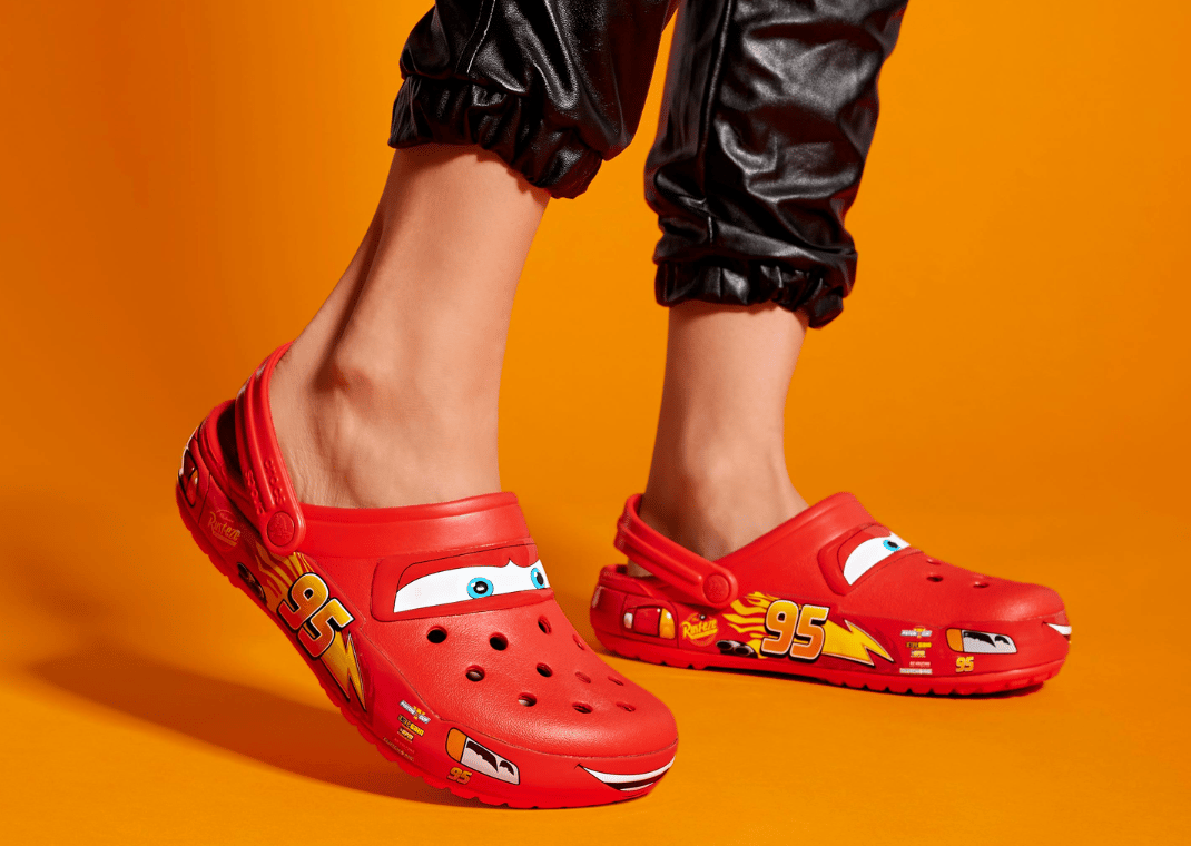 Pixar x Crocs Classic Clog Lightning McQueen On Feet